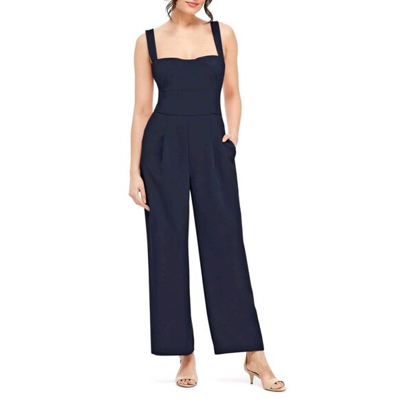 Gal Meets Glam Collection Women's Size 10 Navy Blue Jumpsuit Sleeveless - Picture 1 of 9